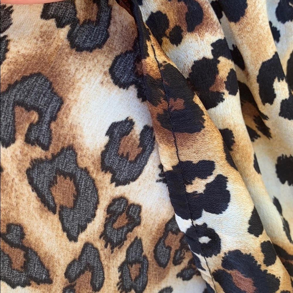 ❌DONATED❌Brown Black Leopard Cheetah Print Elastic Waistband Ruffle Skirt - Picture 6 of 8